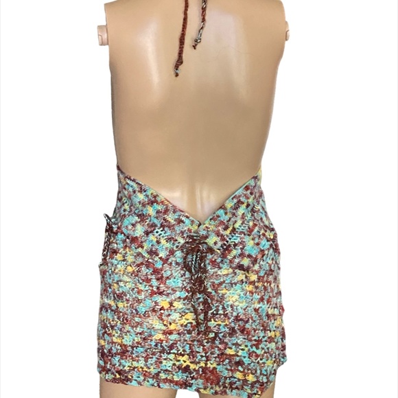 OOAK Tie Dye Crochet Crop Top Handmade Adjustable One Size fits S-L - Picture 7 of 16